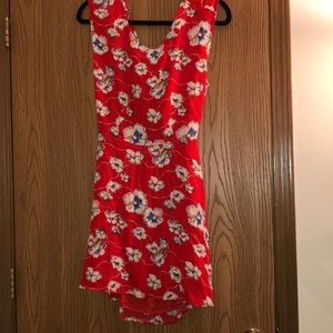 Red flowery dress